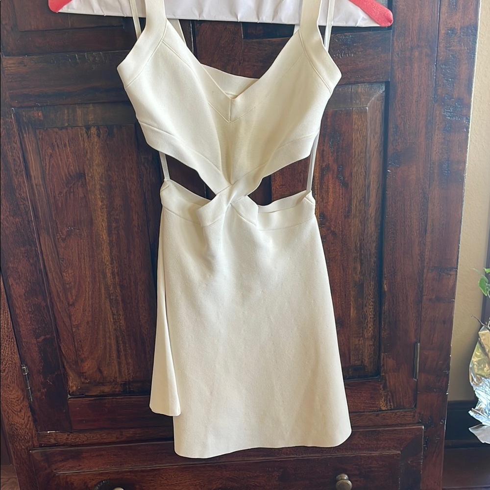 Elegant Cream Cut-Out Dress